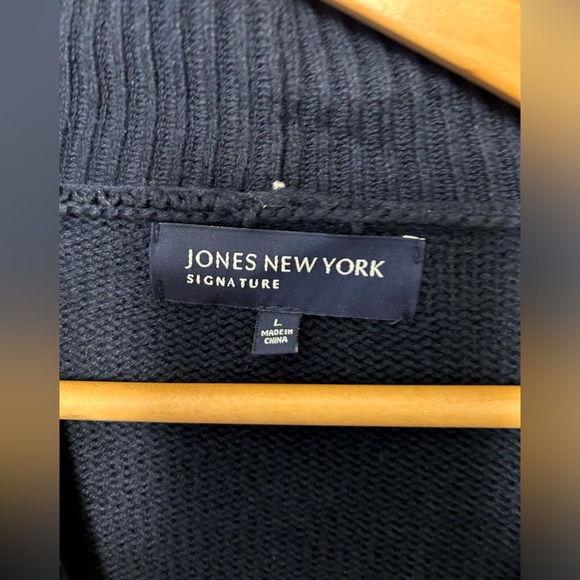 EUC Jones New York Signature women’s cardigan dark blue Sz Large - Picture 3 of 4